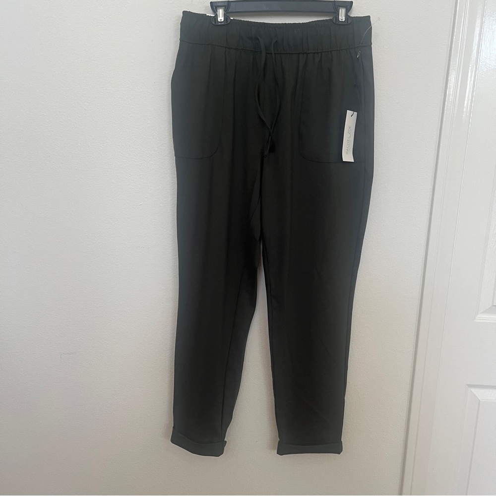 NWT RACHEL ZOE Mid Rise Slim Leg Sz L 32/27” Drawstring Cuffed Pants STRETCH